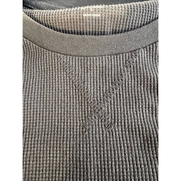 Old Navy Men's Soft-Washed Thermal Waffle Knit T-Shirt L Dark Gray Crew Comfy - Picture 5 of 9